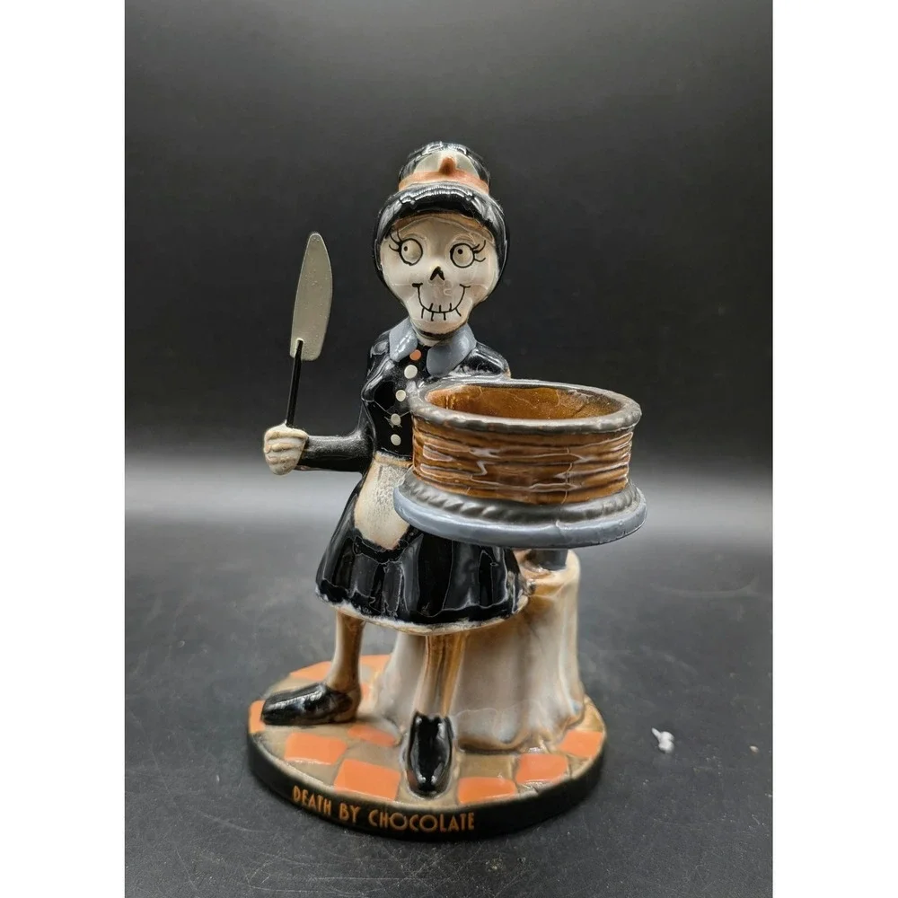 Yankee‎ Candle Boney Bunch 2017 Death By Chocolate Skeleton Tealight Holder 8